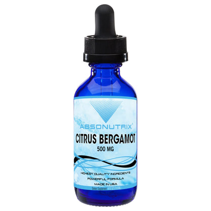 Absonutrix Citrus Bergamot Extract 500 mg, 4 Fl Oz Bottle, 200 Potent Servings, Easy-to-Consume Liquid Drops, Quick Absorption, Gluten-Free, Third-Party Tested