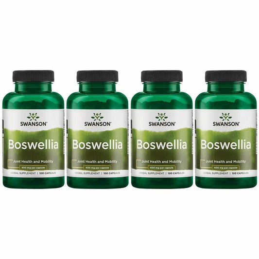 Swanson Boswellia - Herbal Supplement Promoting Joint Support - Ayurvedic Herb for Joint Flexibility & Mobility Support - Made with Boswellia Serrata Resin - (100 Capsules) (4 Pack) SwansonBuy Supplements Australia