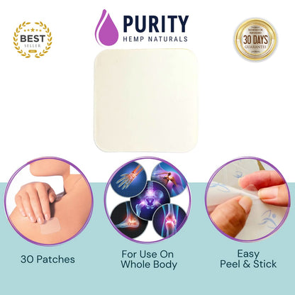 Purity Hemp Naturals Body Discomfort Patch 240 mg - 30 ct (8 mg ea.) Lasts 24 Hours. Sweat & Water Resistant. Convenient & Discreet. For Use On Any Part Of The Body. Plant-Based Extended-Release Patch Purity Hemp NaturalsBuy Supplements Australia