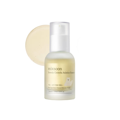 mixsoon Soondy Centella Asiatica Essence-Soothing and Calming for Face, Jeju Island Cica Extracts and Hydrating Formula for Balanced Skin 30ml