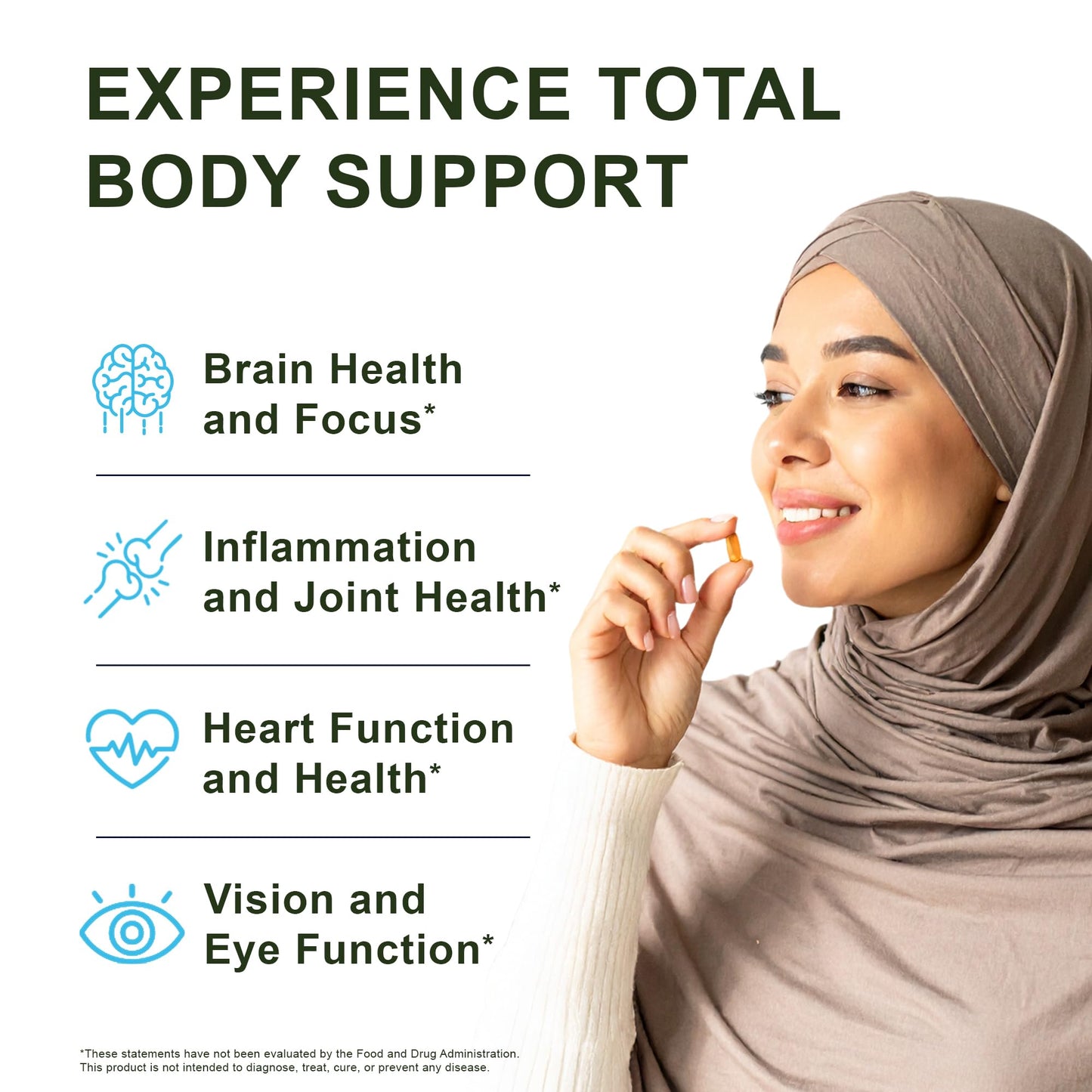 Noor Vitamins Halal Fish Oil, Halal Vitamins, Ultra Omega 3 Wild Peruvian Fish (800 mg EPA & 400 mg DHA) Heart