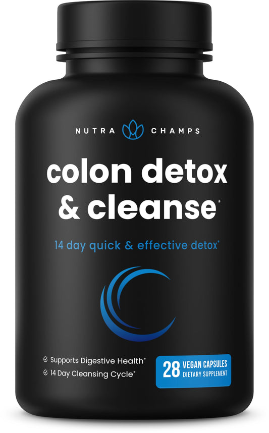 NutraChamps Colon Cleanse & Detox for Weight Loss [14 Day Quick Cleanser] Safe & Effective Formula with Probiotic
