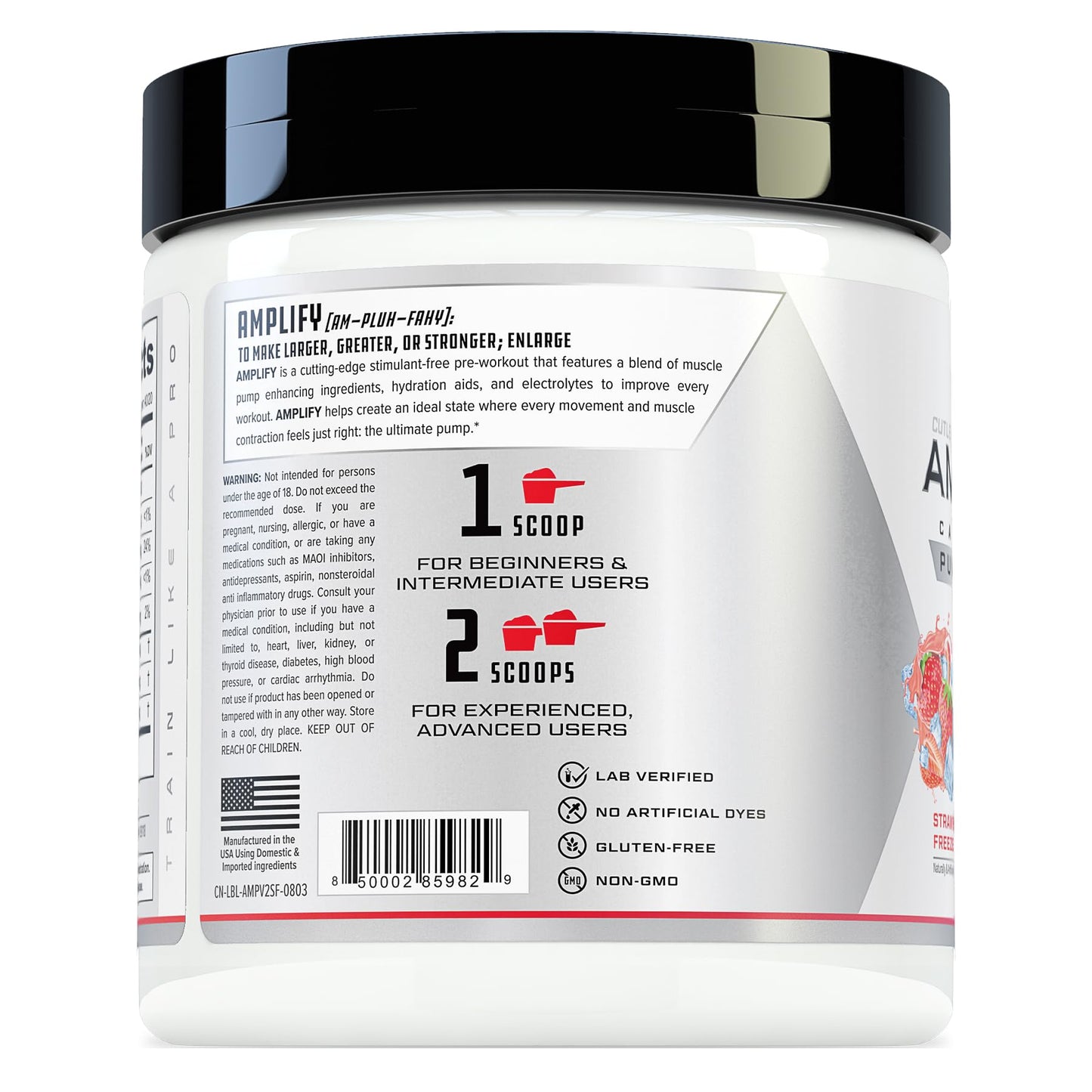 Cutler Nutrition Amplify Pump Pre Workout Caffeine Free Nitric Oxide Booster containing Arginine and Citrulline Pre-Workout for Maximum Pumps Flavor Strawberry Cutler NutritionBuy Supplements Australia