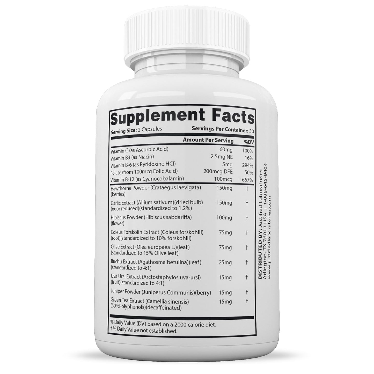 Justified Laboratories Blood Balance - 60 Capsules, Pack of 2 - Advanced Circulatory Support Formula with a Blend of Herbs & Vitamins - 60 Servings