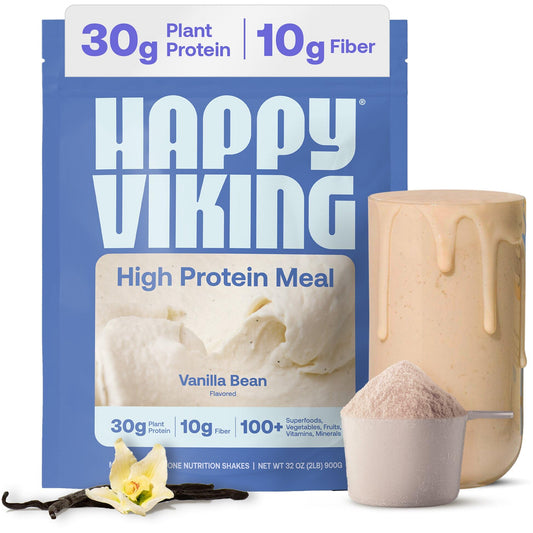 Happy Viking Plant-Based Protein Powder +100 Superfoods Vanilla Meal Replacement Shake, Created by Venus Williams, 30g Plant Protein, 10g Fiber, Vegan, Gluten-Free, Non-GMO, 15 Meals Happy Viking buy supplements Au