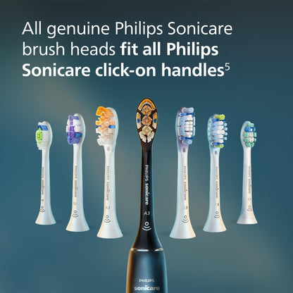 Philips Sonicare A3 All-in-One - Genuine Replacement Electric Toothbrush Heads, White, 4 Pack One Year Supply, HX9094/65