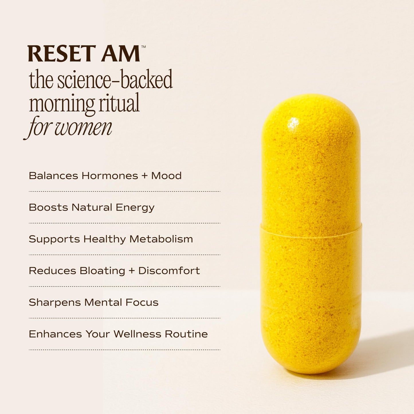 Paulina FITNESS Reset AM Metabolism and Hormone Support Supplement | Appetite Regulation, Metabolism Support, Enhanced Energy and Mood,