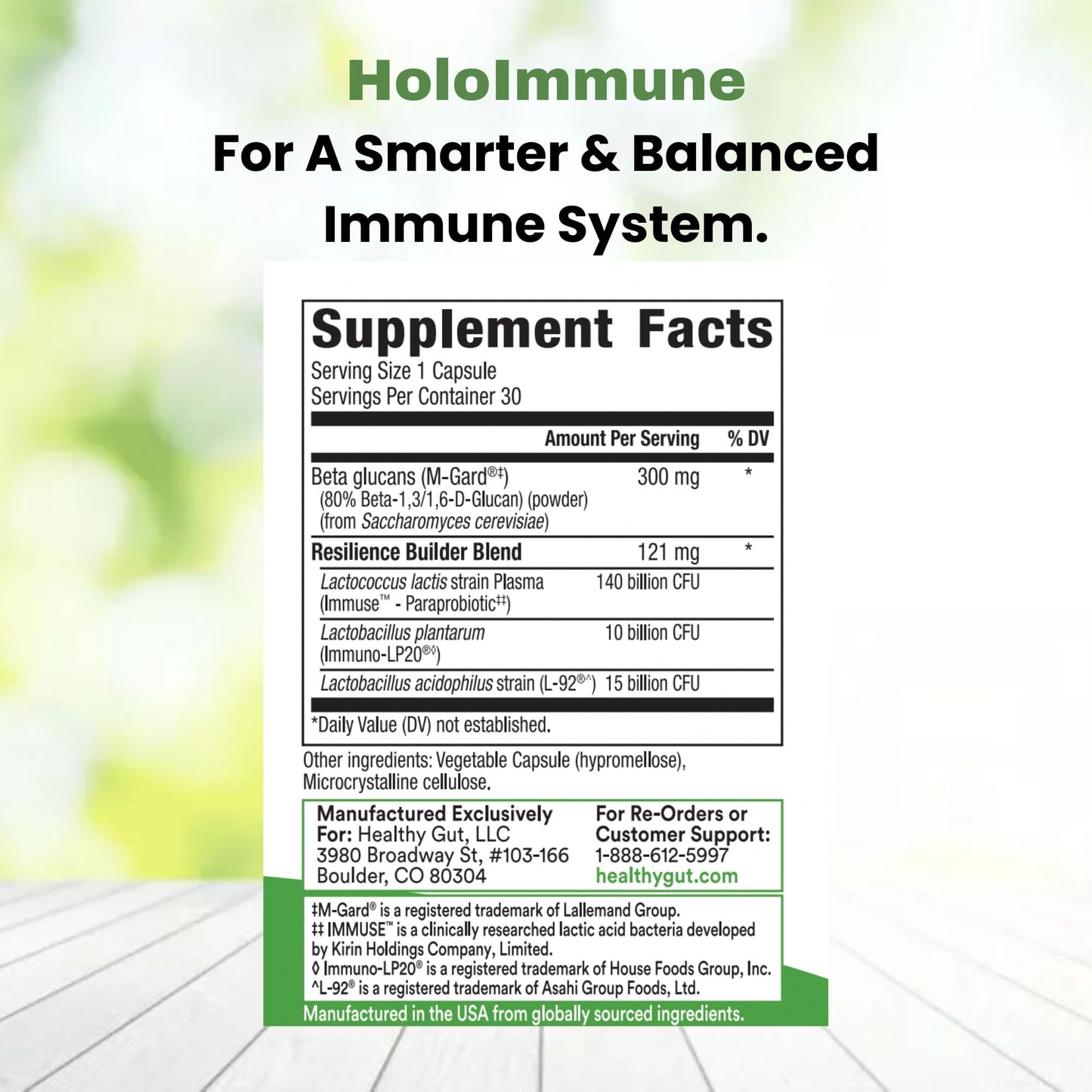Healthy Gut HoloImmune | Paraprobiotic with Immuse Immune Support | 30 Servings