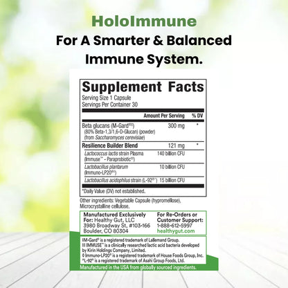 Healthy Gut HoloImmune | Paraprobiotic with Immuse Immune Support | 30 Servings