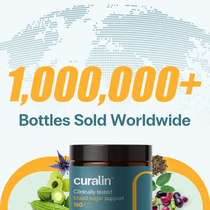 Curalin Blood Sugar Complex: 9 Herb Blend Cinnamon Bitter Melon Gymnema for Glucose Metabolism & Energy Support – Busy Workers & Senior Adults