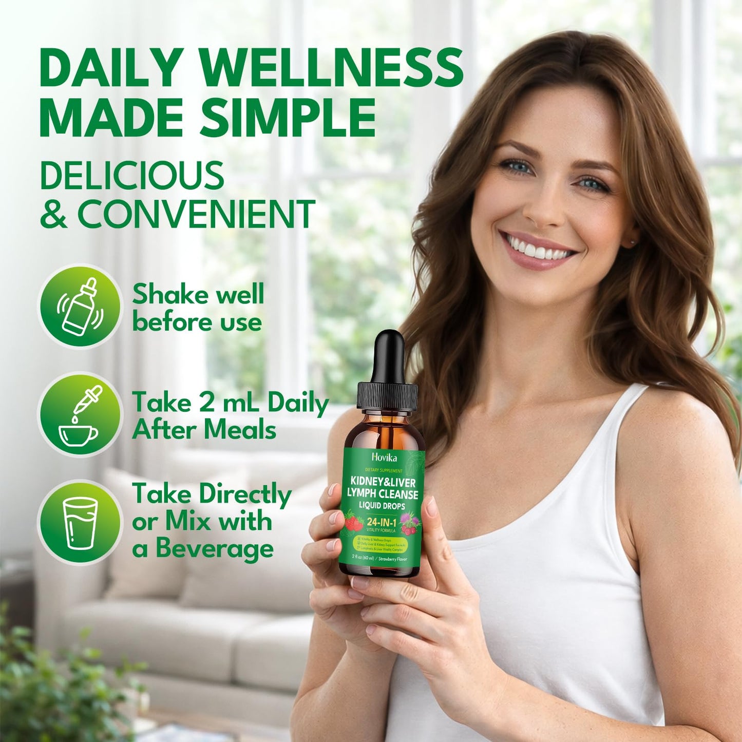 24-in-1 Kidney & Liver, Lymph Cleanse Detox & Repair Drops, Three Immune Formula with Cranberry, Milk Thistle, Vegan Urinary Tract & Lymphatic Drainage