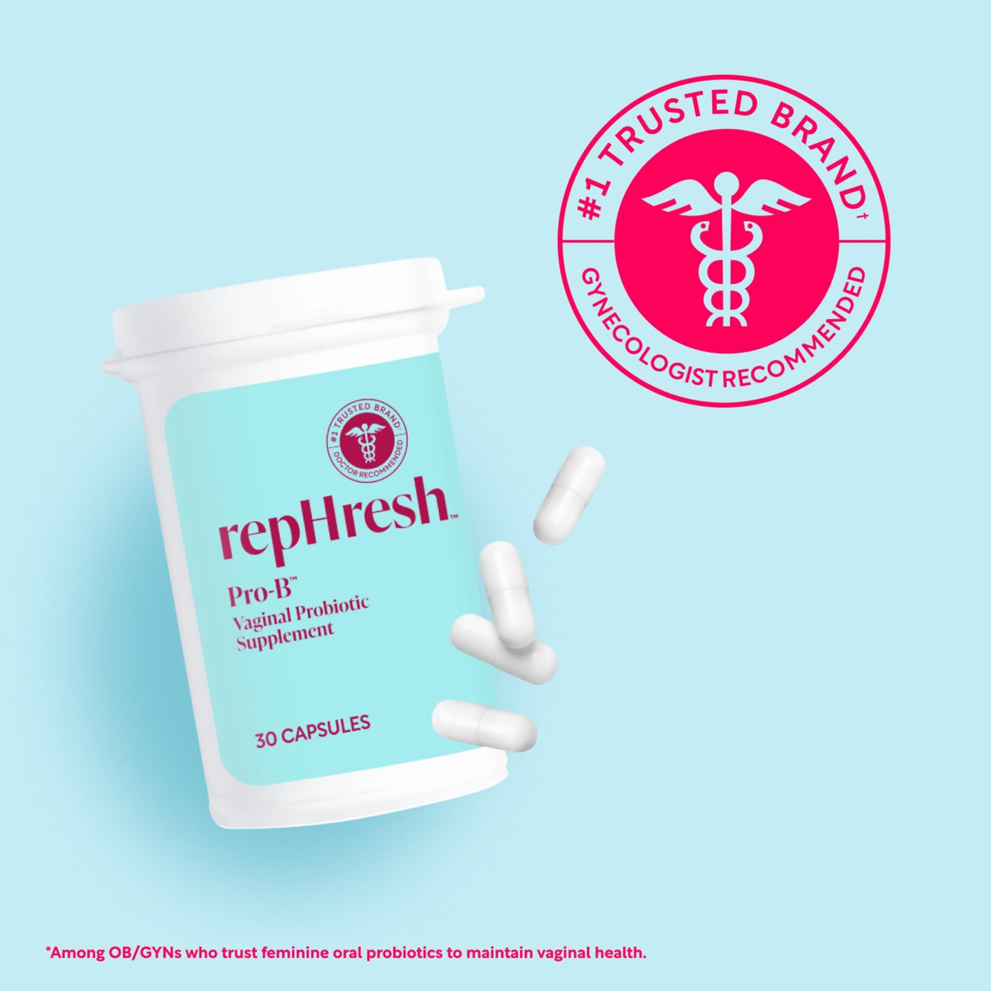 RepHresh Pro-B Women's Probiotic, Probiotic Supplement for Women, 30 Oral Capsules