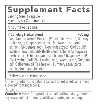 Biocidin Capsules - Biofilm Disruptor - Supports Gut Detox Cleanse, Healthy Microbial Balance, Immune Function & Gut Health - Professional-Grade Herbal Supplement
