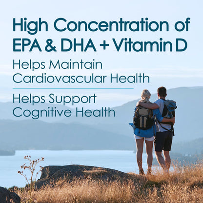 5X Ultimate Strength Omega 3 Fish Oil Liquid with Vitamin D, Burpless Liquid Fish Oil Supplements with High EPA and DHA Omega