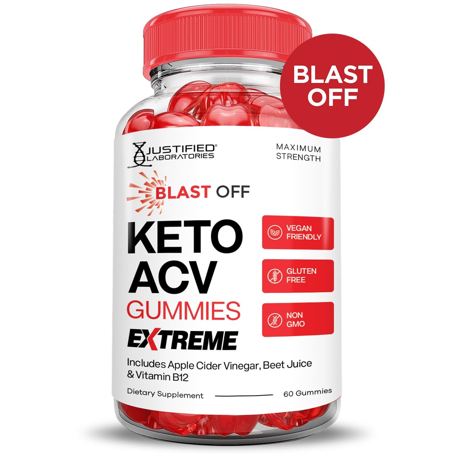 Blast Off Keto ACV Gummies Extreme 2000MG Blast Keto Gummies Apple Cider Vinegar Formulated with Pomegranate Beet Juice Powder B12 Vegan Non GMO 60 Gummys
