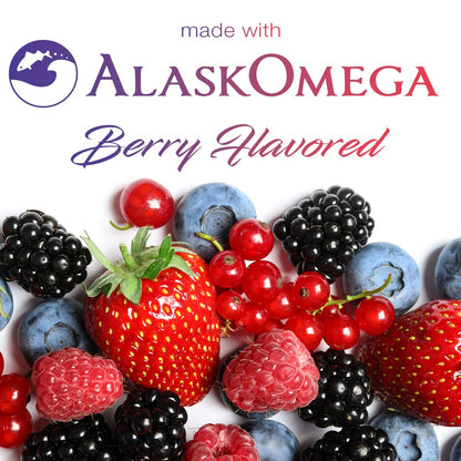 SmarterVitamins Omega 3 Fish Oil, Strawberry Flavor, Burpless, Tasteless, 2000mg, DHA EPA Triple Strength, Made with AlaskOmega®