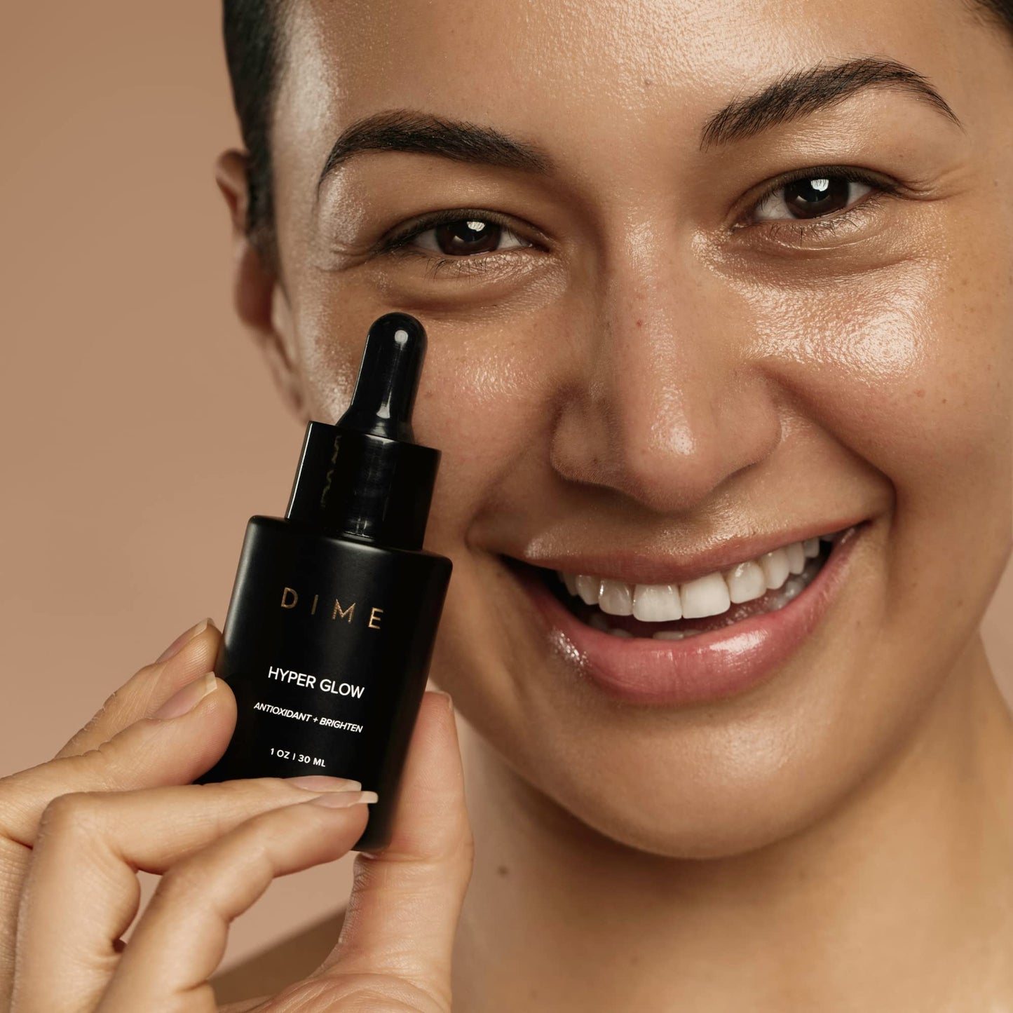 DIME Beauty Hyper Glow Vitamin C Face Serum for Dark Spots and Brightening with Ferulic Acid, Resveratrol and Hyaluronic Acid,