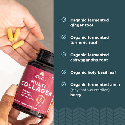 Ancient Nutrition Collagen Peptides Pills, Hydrolyzed Multi Collagen Supplement, Types I, II, II, V & X, Supports Healthy Skin and Nails, Gut Health and Joints, 90 Capsules Ancient Nutrition buy supplements Au