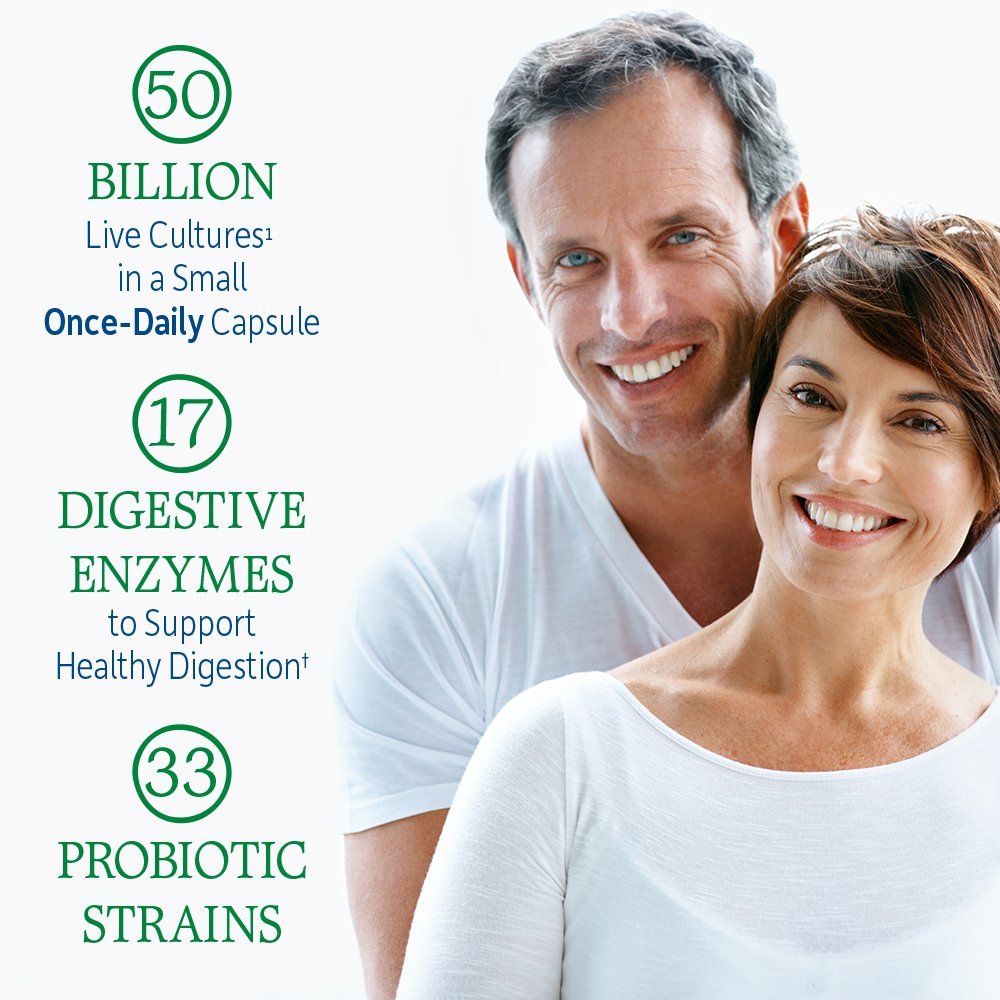 Garden of Life Probiotics for Women and Men - Raw Probiotics Colon Care 50 Billion CFU and Enzymes, Shelf Stable Once Daily Acidophilus Probiotic for Regularity