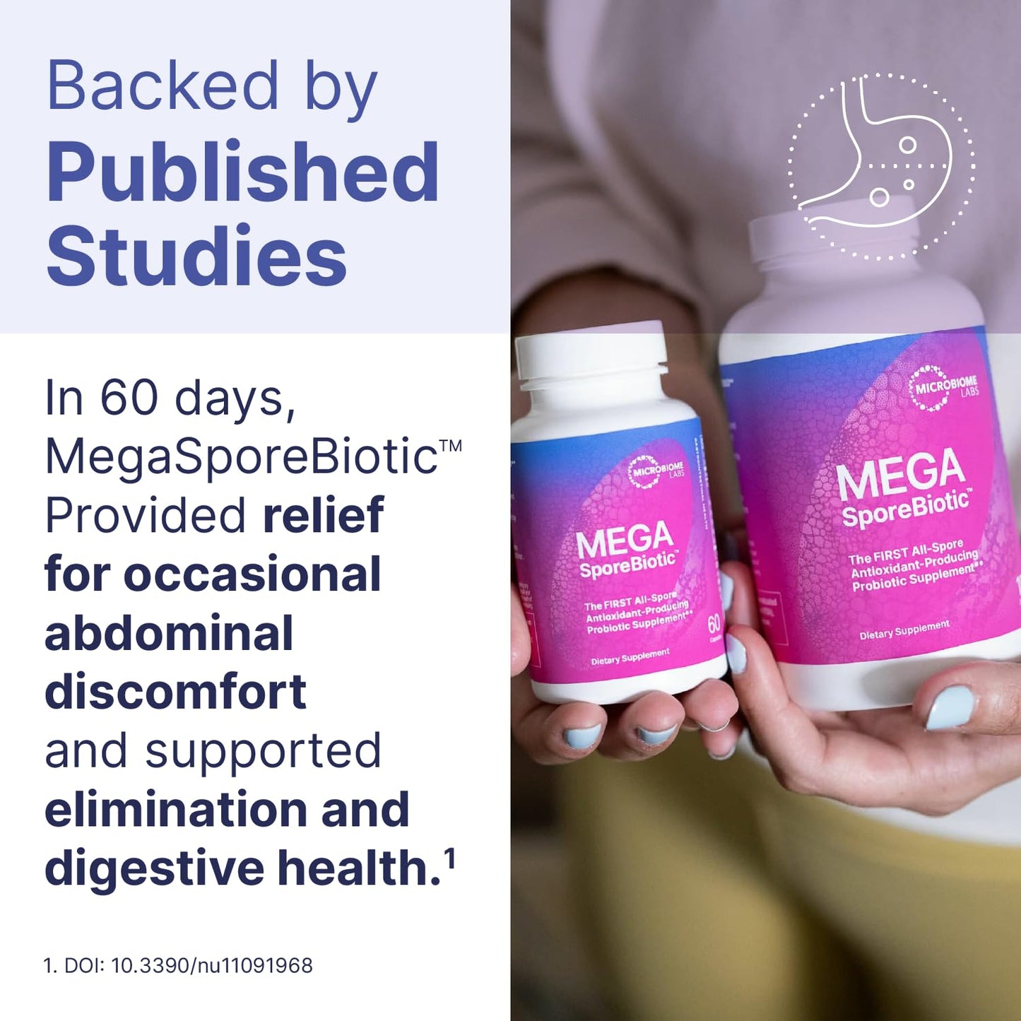 Microbiome Labs MegaSporeBiotic Probiotics for Women & Men - Spore-Based Probiotic for Gut Health & Digestive Support - Shelf-Stable, Travel-Friendly,