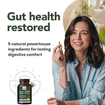Rigma Herbal BEE Gut Health - Gas and Bloating Relief, Constipation, Leaky Gut Repair - Gut Cleanse & Restore Digestion