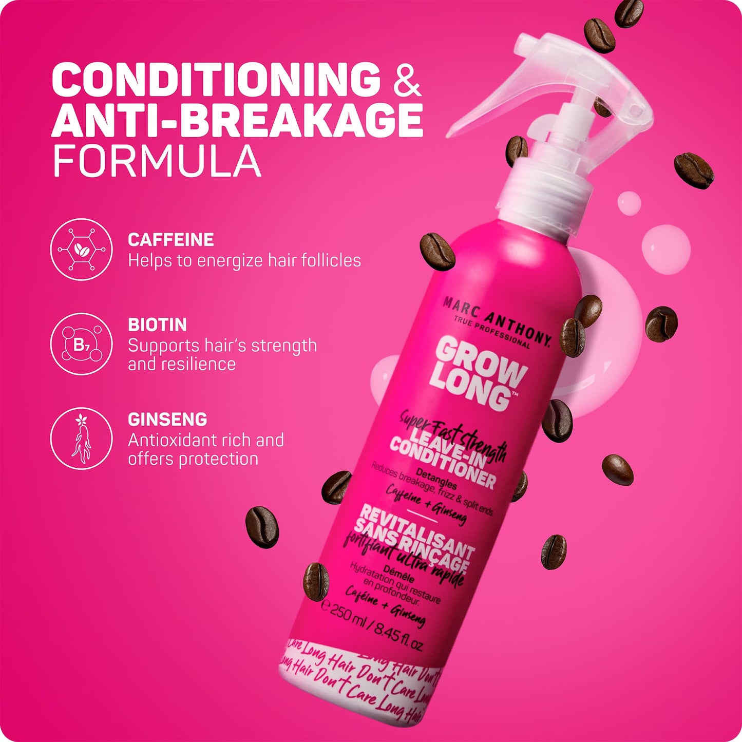 Marc Anthony Leave-In Hair Conditioner Spray for Long & Detangled Hair, Grow Long - Moisturizing & Deep Conditioning Detangler Spray