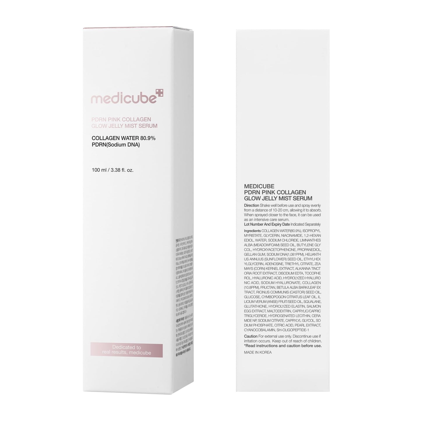medicube Jelly Mist Serum with Pink PDRN Collagen | Dual-Texture Glow Spray with Niacinamide, Glutathione, Ceramide, Hyaluronic Acid