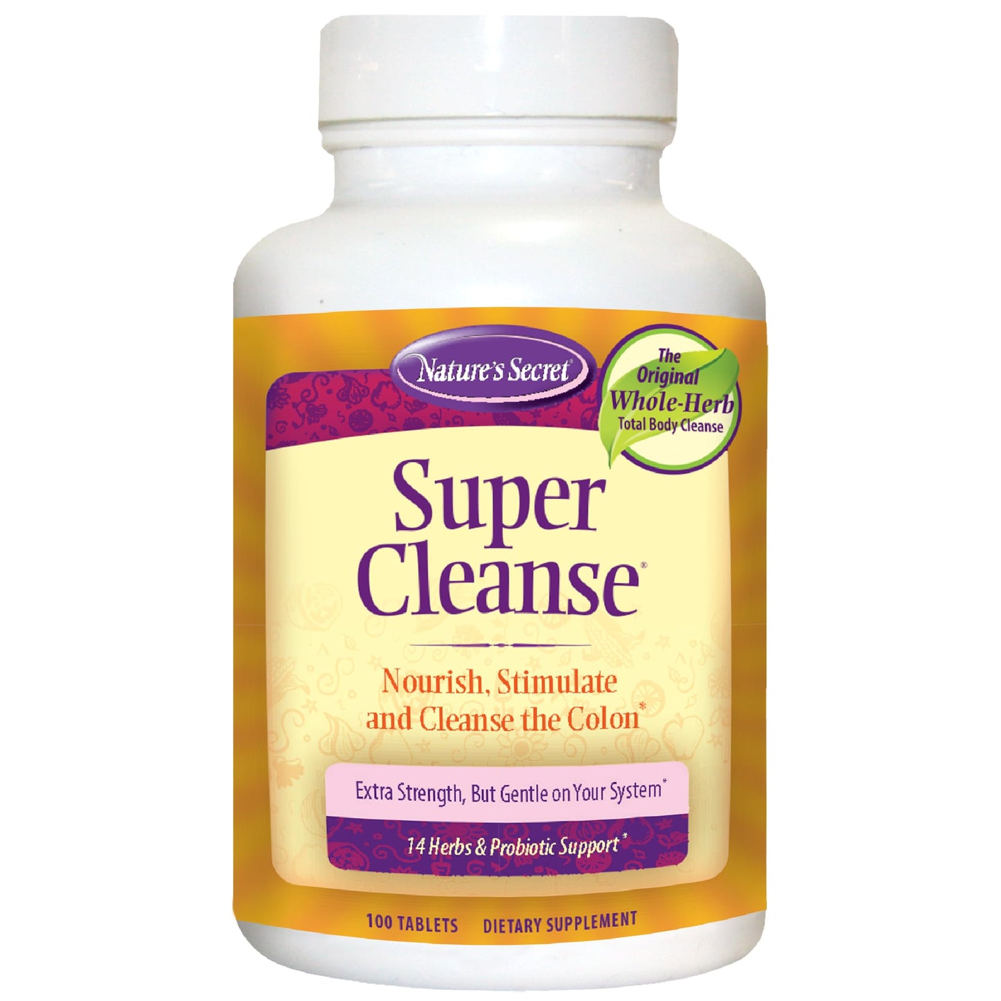 Nature’s Secret Super Cleanse - Extra Strength Colon Cleanse with 14 Herbs & Probiotic Support - Promotes Gut Health Detox Cleanse & Digestive Support