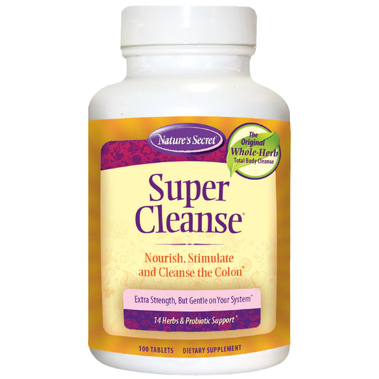 Nature’s Secret Super Cleanse - Extra Strength Colon Cleanse with 14 Herbs & Probiotic Support - Promotes Gut Health Detox Cleanse & Digestive Support
