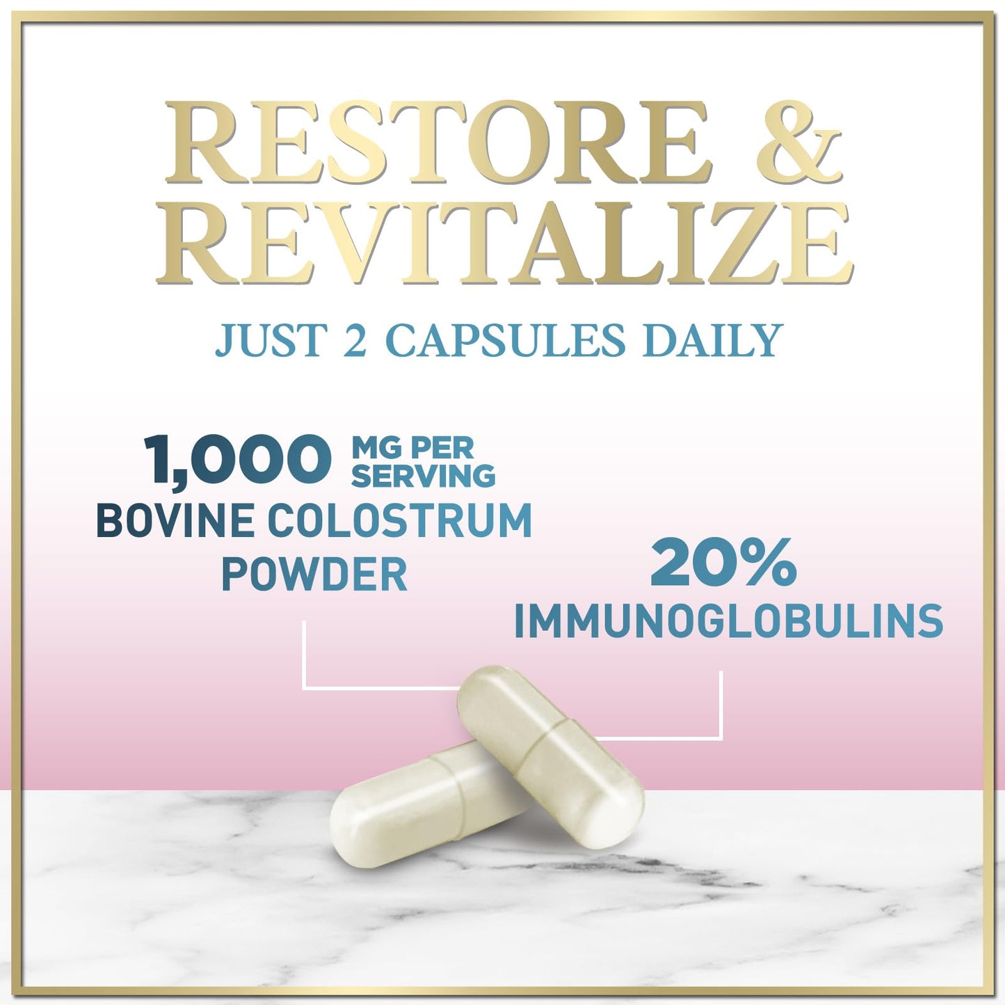 Bovine Colostrum Powder 1000mg Per Serving - with Immunoglobulins (IgG) for Immune Support, Energy & Gut Health Supplement, SP Colostrum Powder Pills,