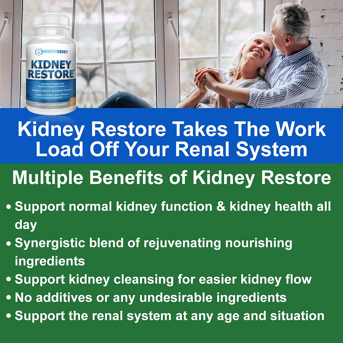 Kidney Cleanse Detox & Repair - Formulated by Kidney Health Expert Living w/Transplant - US Made Kidneys Support Supplement, Detox,