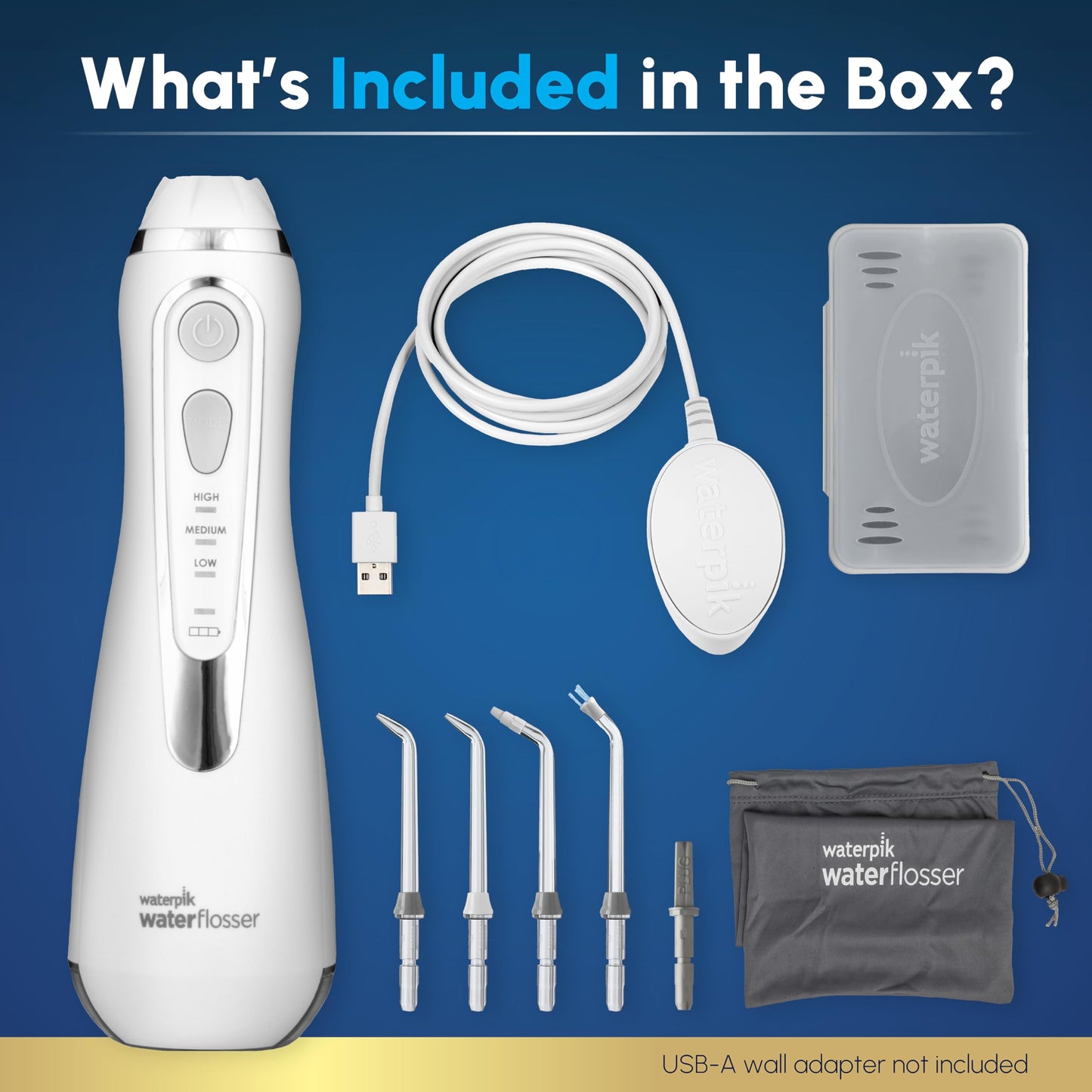 Waterpik Cordless Advanced 2.0 Water Flosser For Teeth, Gums, Braces, Dental Care With Travel Bag and 4 Tips, ADA Accepted, Rechargeable, Portable, and Waterproof,