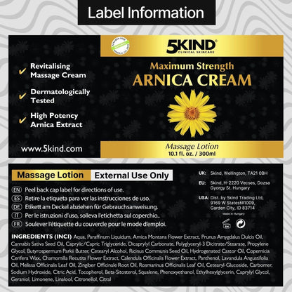 5kind Extra Strong Arnica Cream for Bruising and Swelling 10.1 Fl Oz - Arnica Bruise Cream Extra Strength Fast Healing Thin Skin - High Concentration Arnica Montana Extract for Bruises-Natural Formula 5kind clinical skincareBuy Supplements Australia