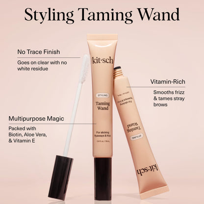 Kitsch Hair Taming Wand - Fly Away Stick For Hair with Biotin, Aloe & Vitamin E | Clear Hair Mascara for Flyaways, Slick Back Style