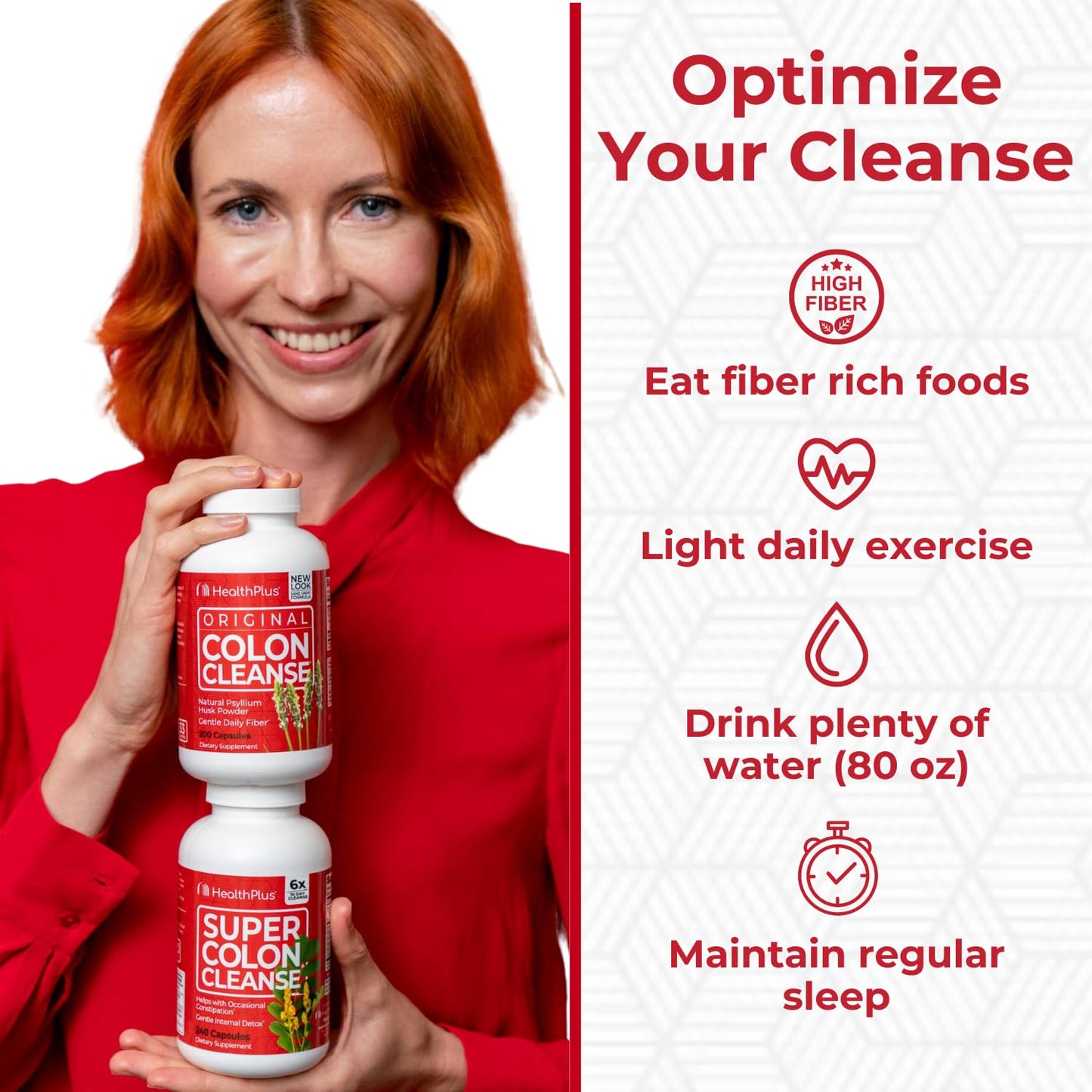 Health Plus Super Colon Cleanse 15 Day Supply of Gentle Gut Cleanse Detox, Psyllium Husk, Probiotics for Constipation
