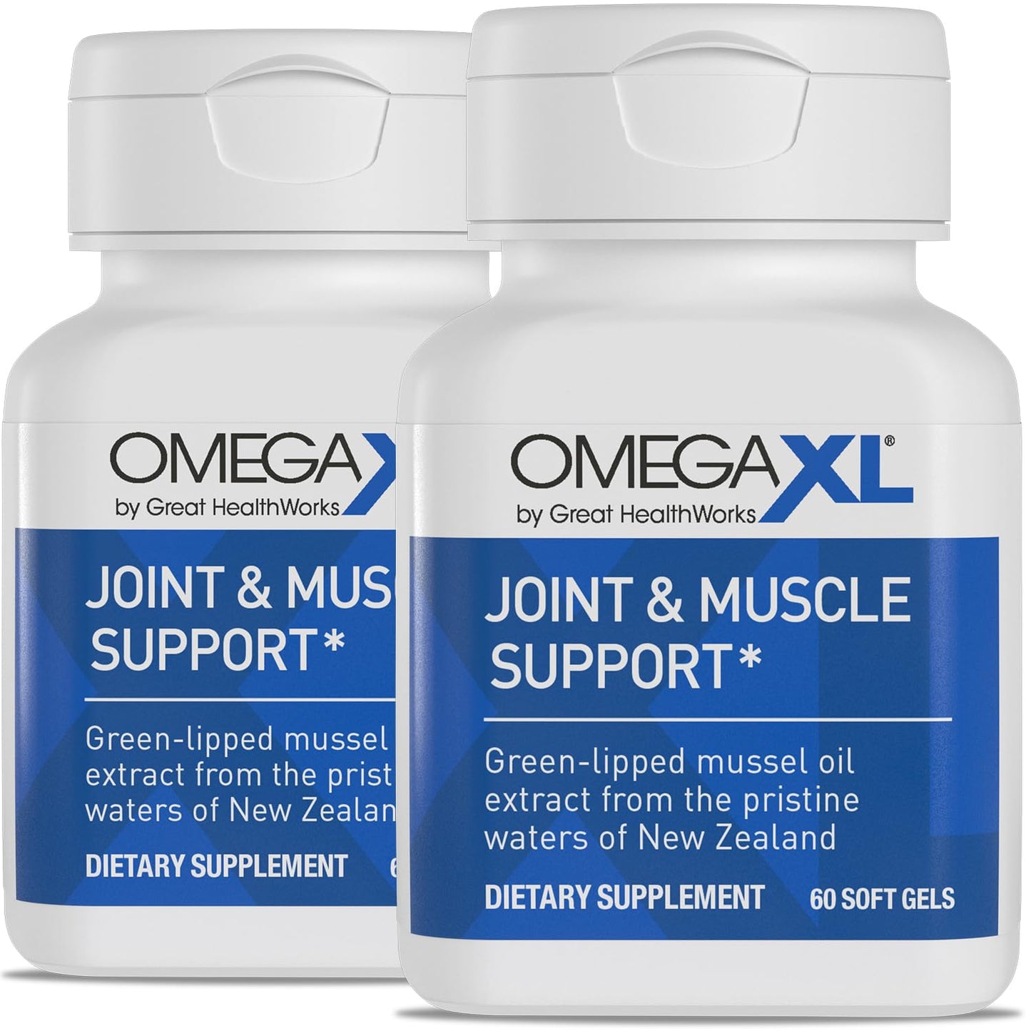 OmegaXL Joint Support Supplement - Natural Muscle Support, Green Lipped Mussel Oil, Soft Gel Pills, Drug-Free, 60 Count (2 Pack) OmegaXLBuy Supplements Australia