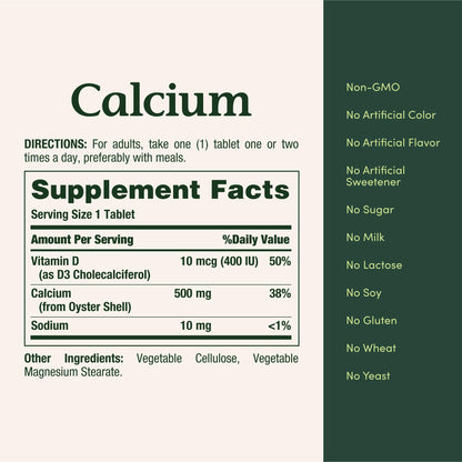 Nature’s Bounty Calcium Plus 400 IU Vitamin D3, Immune Support & Bone Health, 300 Tablets