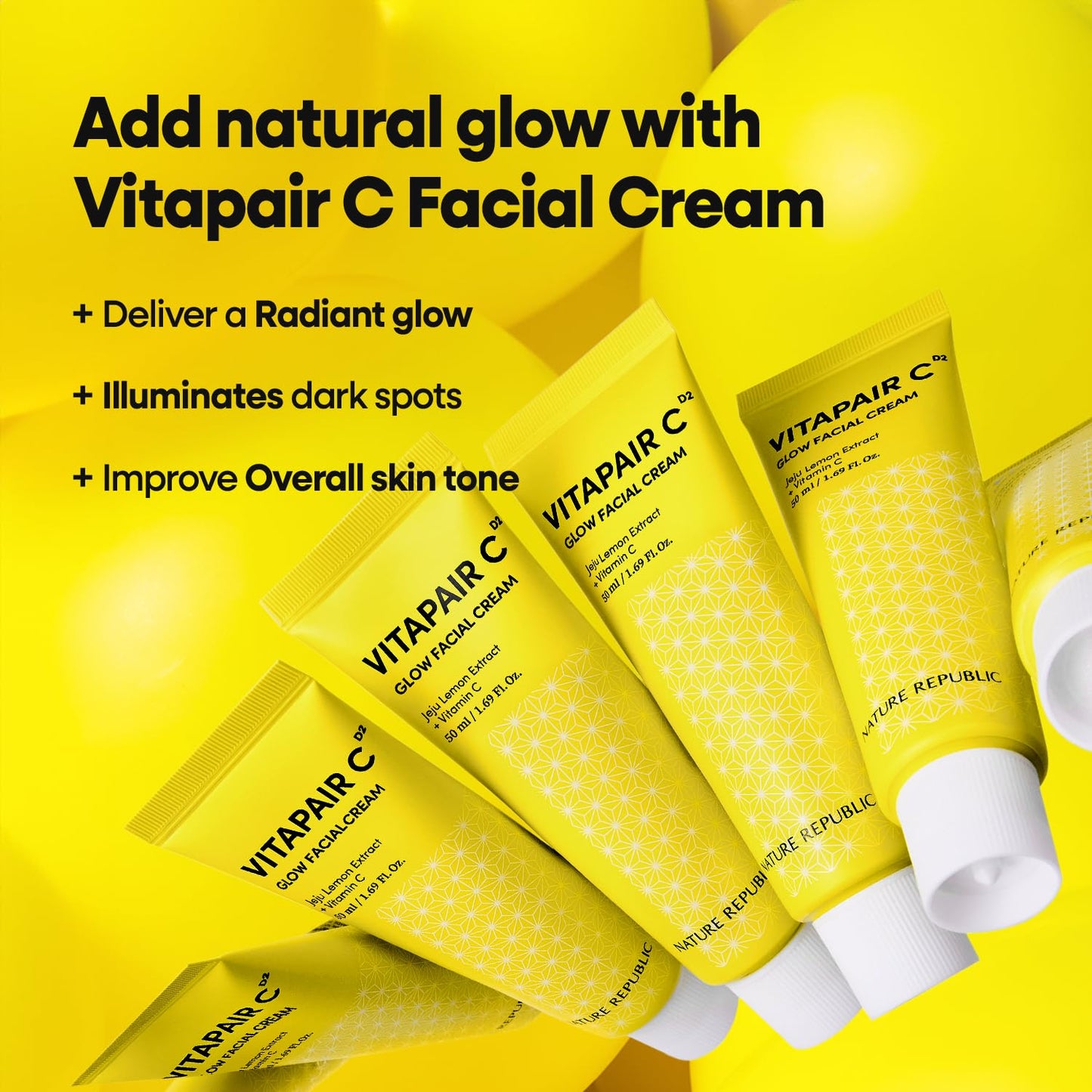 Nature Republic Vitapair C Glow Facial Cream | Vitamin Moisturizer for Radiance & Glow, Even-Looking Skin Tone, Long-Lasting Hydration