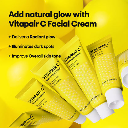 Nature Republic Vitapair C Glow Facial Cream | Vitamin Moisturizer for Radiance & Glow, Even-Looking Skin Tone, Long-Lasting Hydration