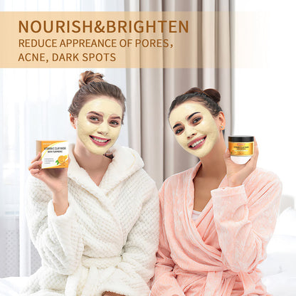 SHVYOG Turmeric Vitamin C Clay Mask with Kaolin Clay for Dull & Blemish-Prone Skin, Deep Cleansing Facial Mask, Face Masks Skincare for Controlling Oil