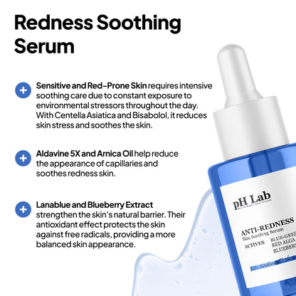 PhLab Anti Redness Serum, Reduces Capillary Cracks Appearance, Evens Skin Tone, Skin Soothing and Redness Reform Serum, 1.01 Fl Oz (Pack of 2)
