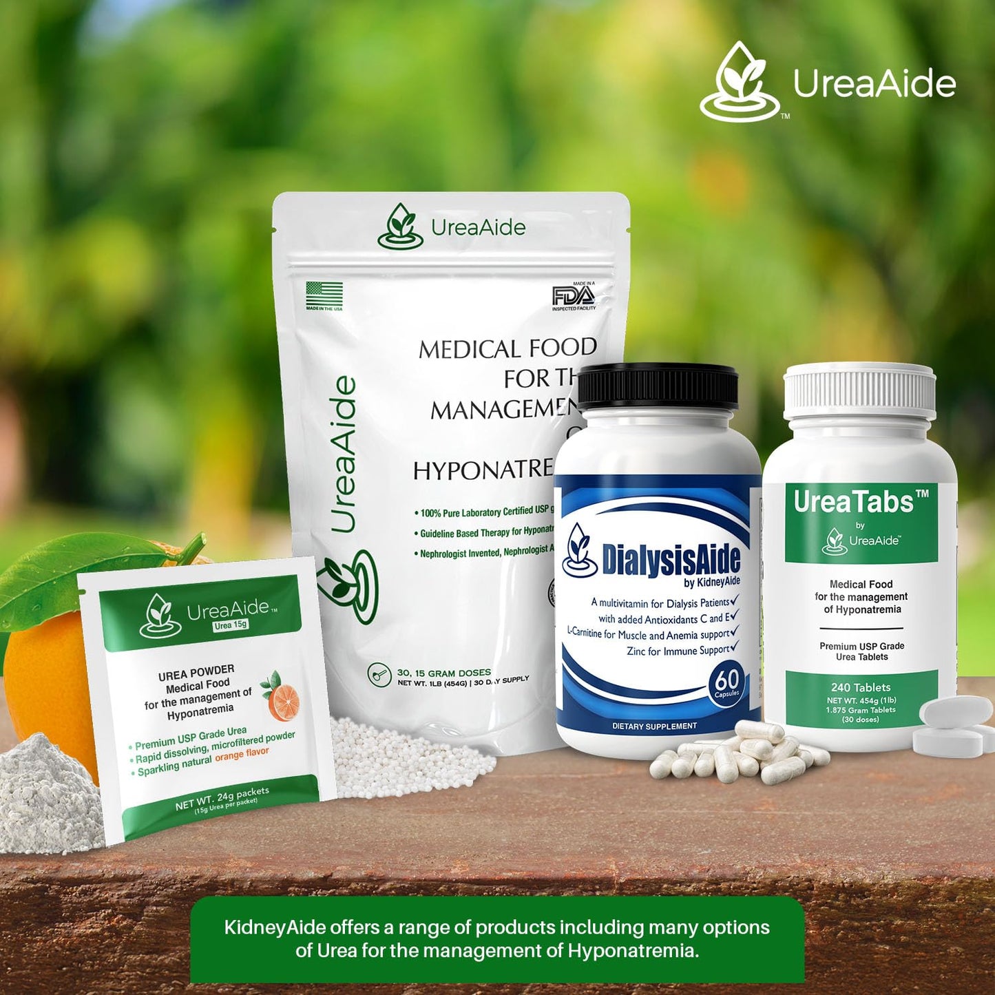 UreaAide Unflavored Urea Powder for Low Sodium 30 Servings Oral Urea Powder for Hyponatremia-Single Ingredient 100% Medical Grade Urea with 15 gram Dose Scoop