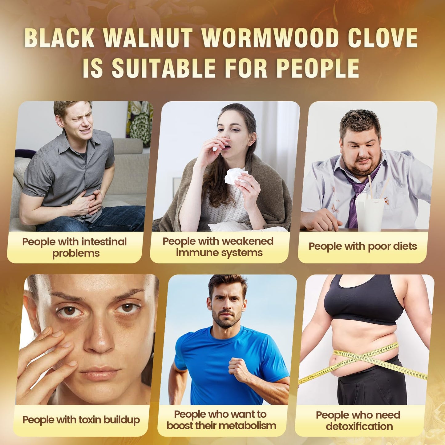 18-in-1 Black Walnut Wormwood Cleanse for Humans, 80 Day Supply, Serving, Rapid Gut Cleanse & Digestive Health with Clove, Garlic, Turmeric, Pumpkin Seed,