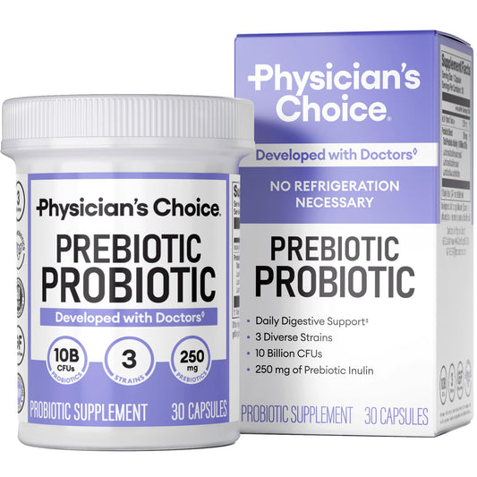 Physician's CHOICE Prebiotic-Probiotic - Multi-Strain Probiotics & Synergistic Prebiotics -Designed for Digestive Health, Supporting Gut Microbiome