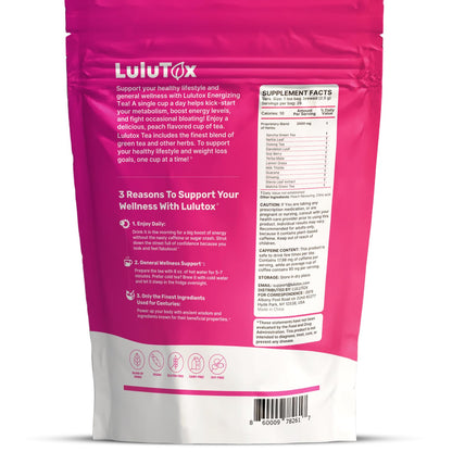 LULUTOX Detox Tea - Herbal Blend with Dandelion, Ginseng, and Ginger - Supports A Healthy Weight, Digestive Health - Vegan, All Natural,