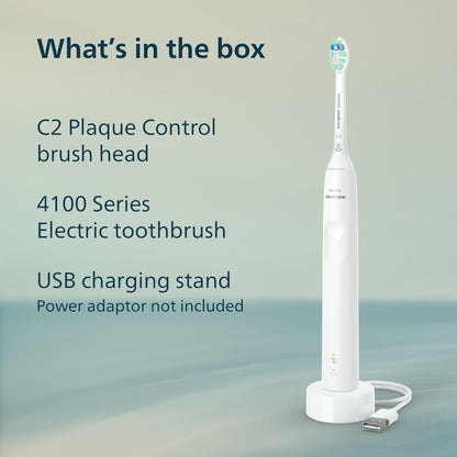 Philips Sonicare 4100 Series Electric Toothbrush - Sonic Toothbrush with Advanced Sonic Technology, Pressure Sensor, Two Intensity Settings,