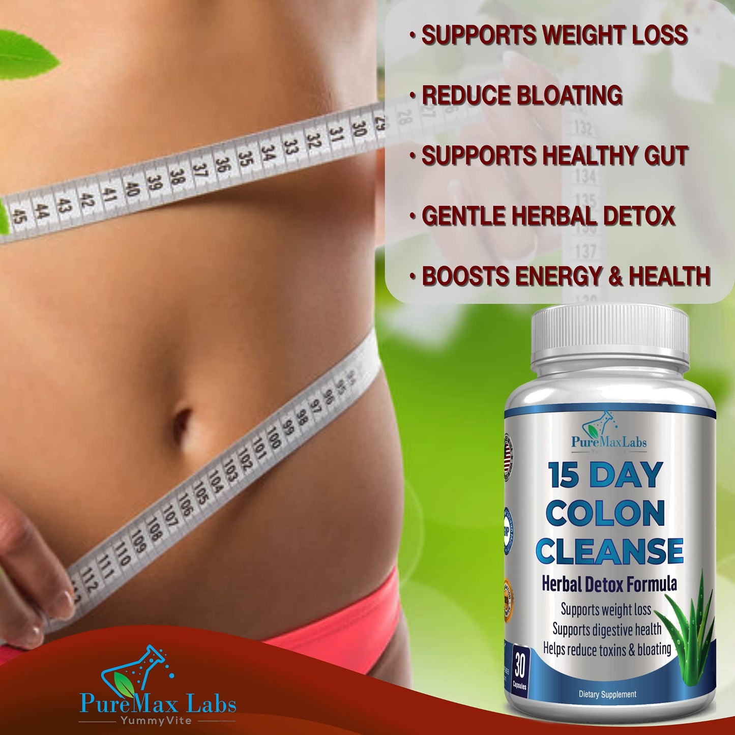 YUMMYVITE 15 Day Colon Cleanse and Detox, Herbal Detox Formula, Supports