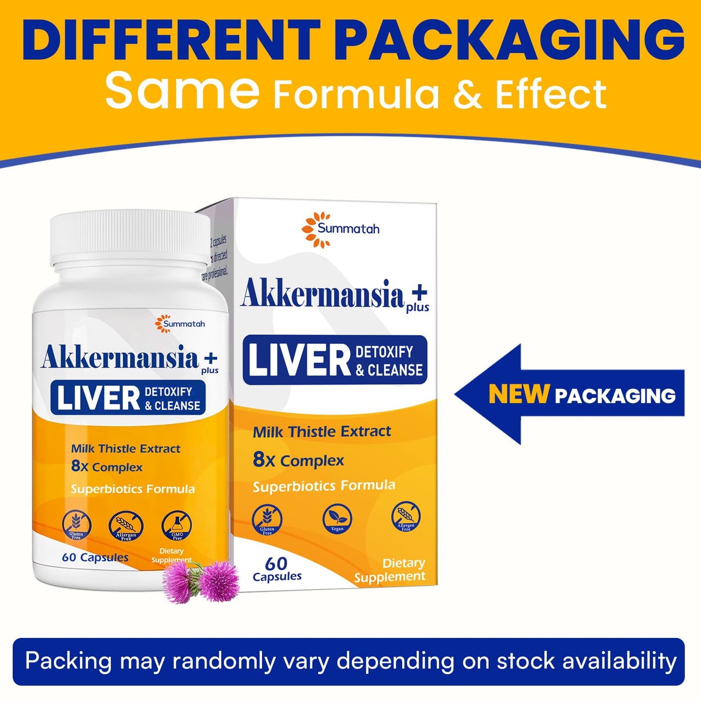 Liver Detoxify Repair & Cleanse, 20 Billion Afu Akkermansia Probiotic with Milk Thistle, Dandelion & Turmeric, 8-in-1 Herbal Formula for Liver Support & Renew,