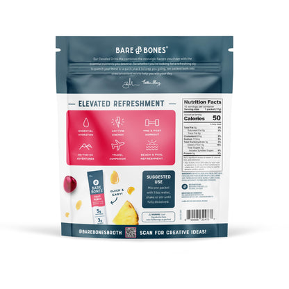 Bare Bones Fruit Punch Fruit Collagen Peptides Powder Drink Mix Packets | 5g Protein | Naturally Sweetened | Light & Flavorful | Gluten-Free On-the-Go Stick