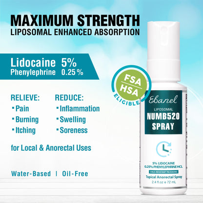 Ebanel Bundle of Fungus Treatment 1 Oz, and Lidocaine Numbing Spray
